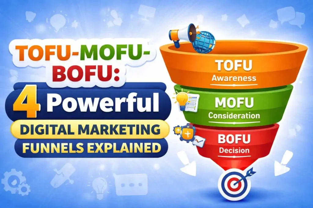 tofu-mofu-bofu funnel in digital marketing explaining awareness, consideration, and decision stages